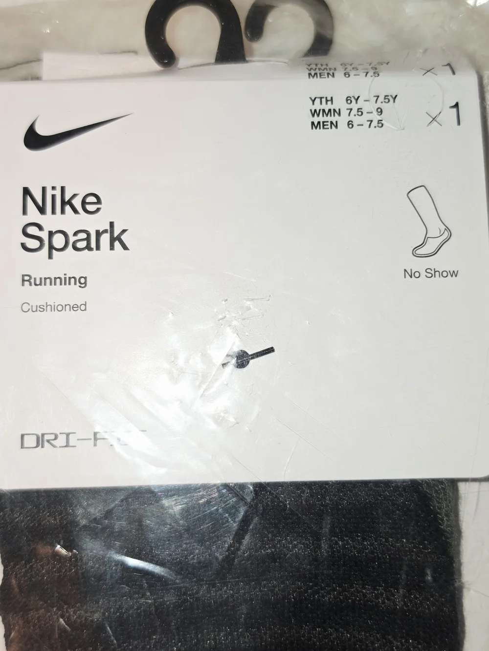 Nike Kids Black and Gray Spark Athletic Socks - 6 Pack(SOC74-79)